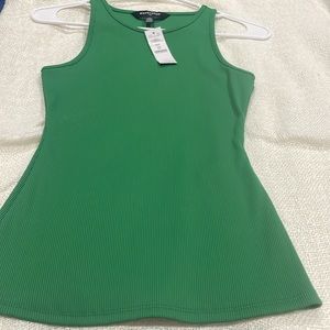 White House Black Market Green Ribbed T-Shirt